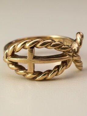 GOLD James Avery retired rare ICHTHUS fish ring